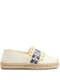 Valentino Garavani 20mm grape-embroidered espadrilles - White