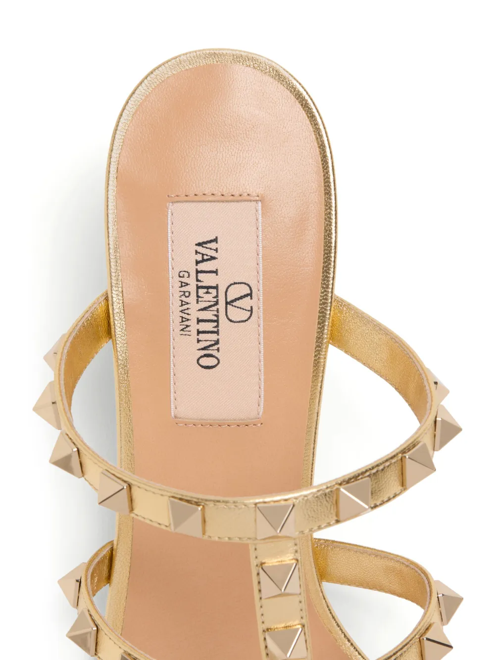 Valentino Garavani 60mm Rockstud leather mules Gold