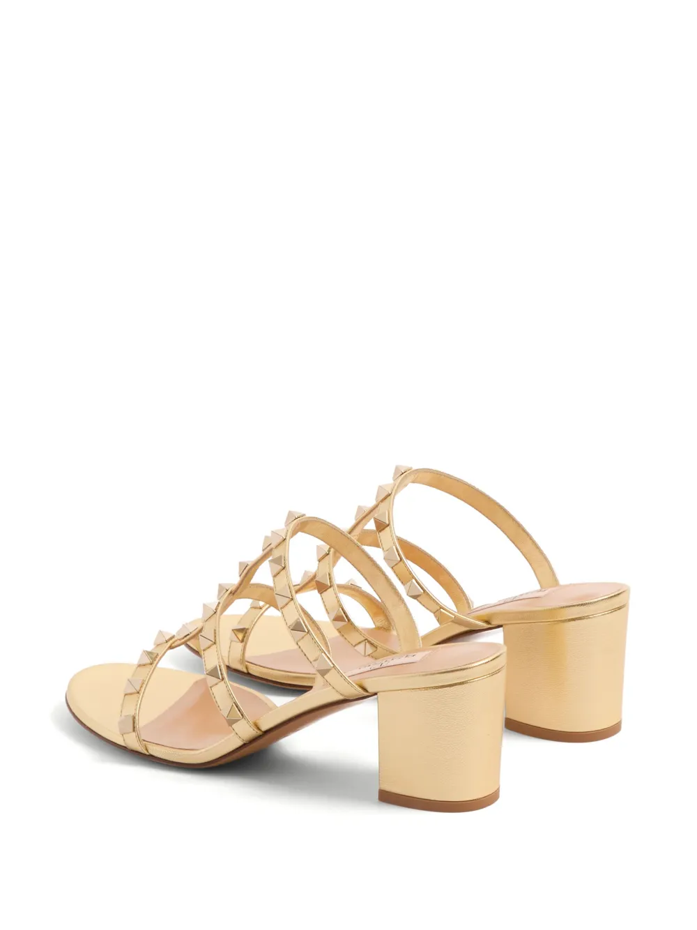 Valentino Garavani 60mm Rockstud leather mules Gold