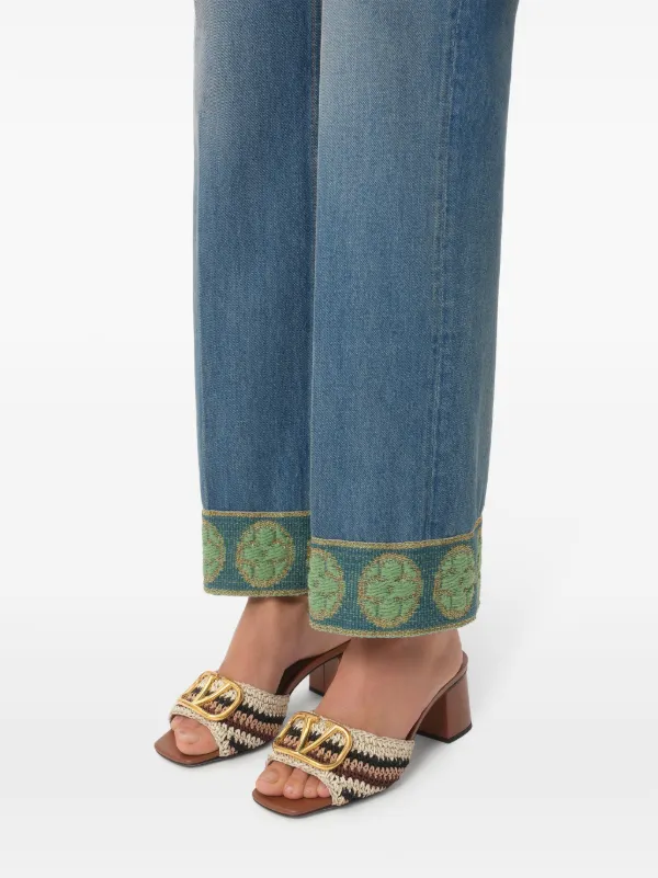 Valentino Garavani 60mm VLogo Signature Embroidered Sandals