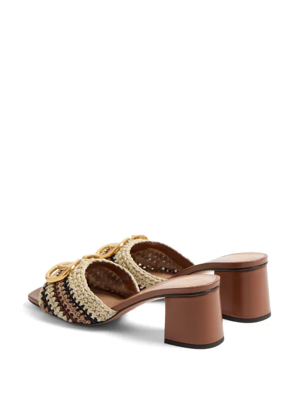 Valentino Garavani 60mm VLogo Signature Embroidered Sandals