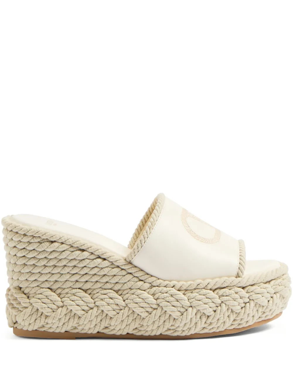 Valentino Garavani 100mm Vlogo torchon mules White