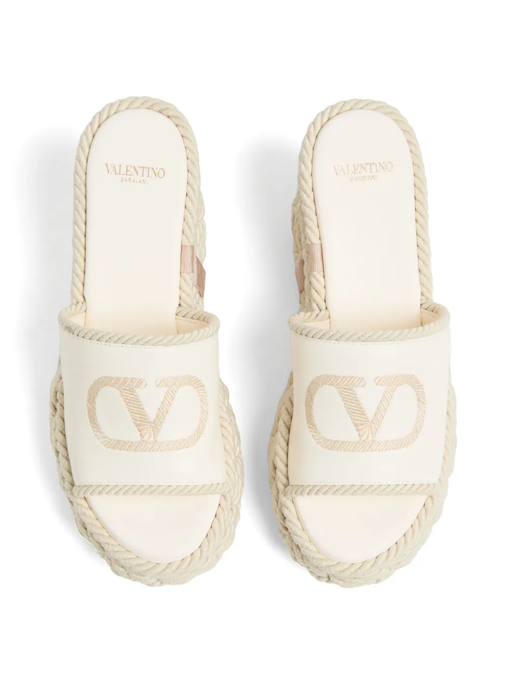 Valentino Garavani 100mm Vlogo torchon mules White