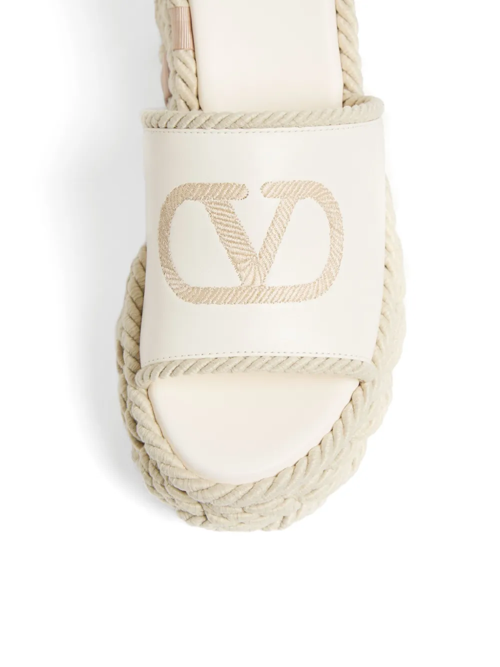 Valentino Garavani 100mm Vlogo torchon mules White