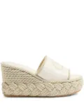 Valentino Garavani 100mm VLogo Torchon wedge sandals - White