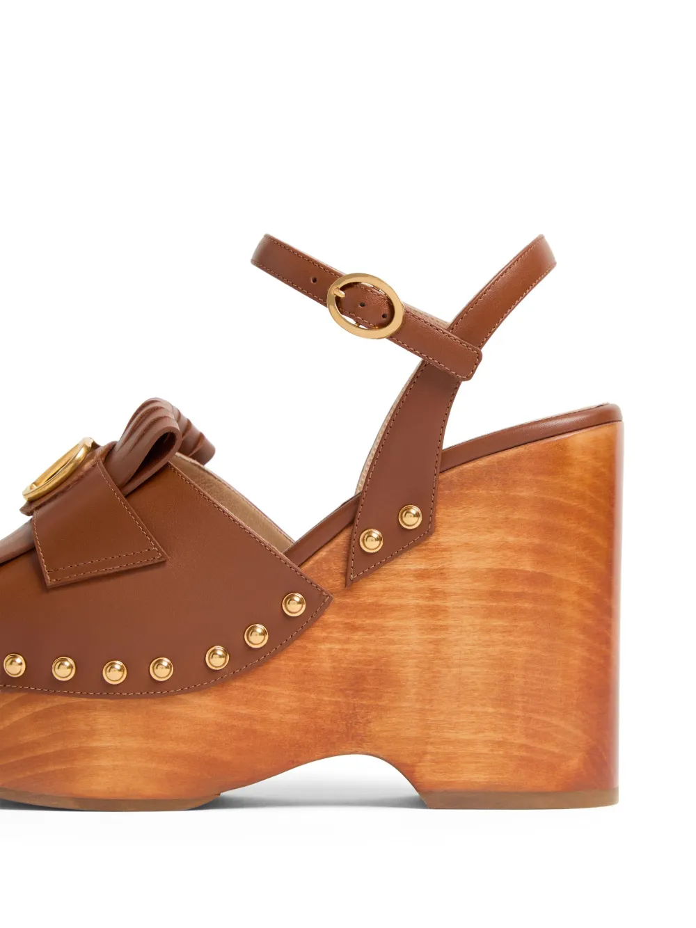 Valentino Garavani 120mm VLogo Signature fringed clogs Brown