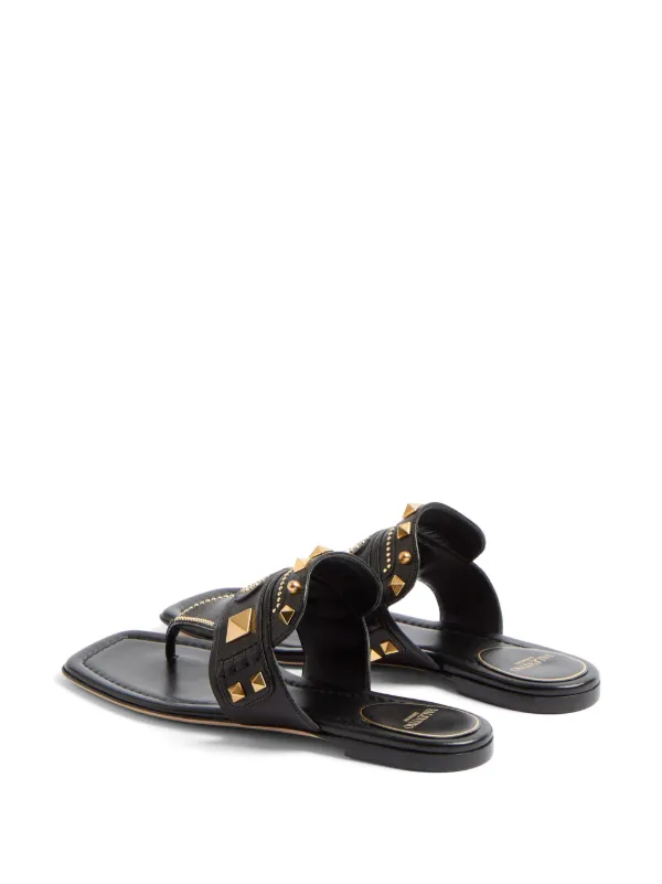 VALENTINO ブラック ラバーサンダル 付属品有　約28㎝ ヴァレンティノ ロックスタッズ ラバー フラットサンダル for ウィメンズ インチ