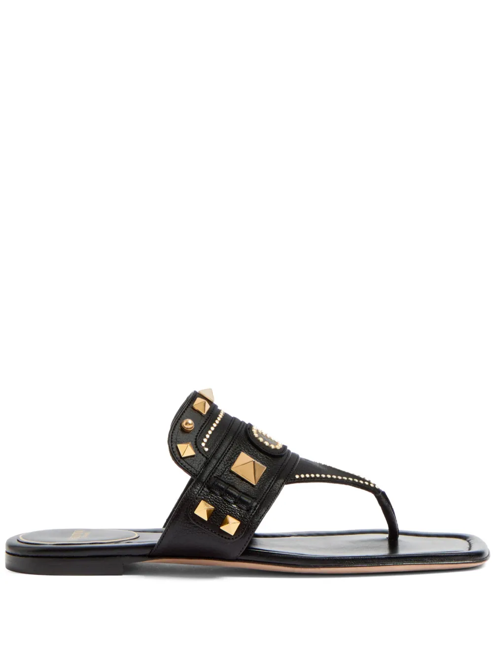 Valentino Garavani Plaster Caster Thong Sandals In Black