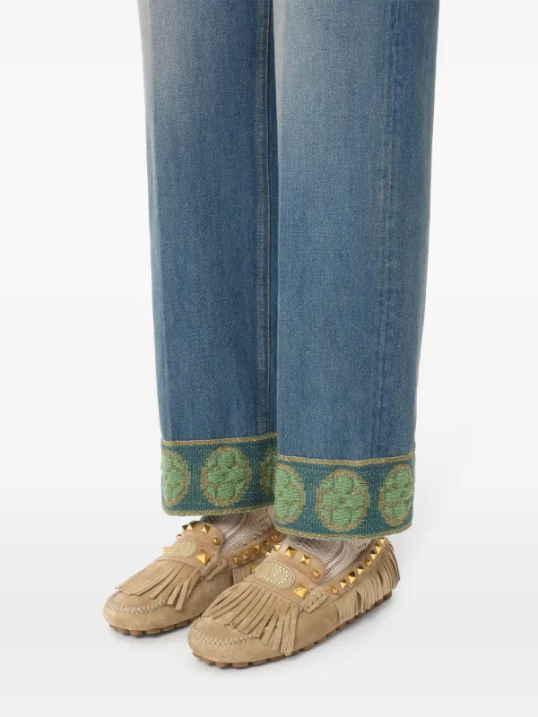 Valentino Garavani Plaster Caster Fringed Loafers | Neutrals