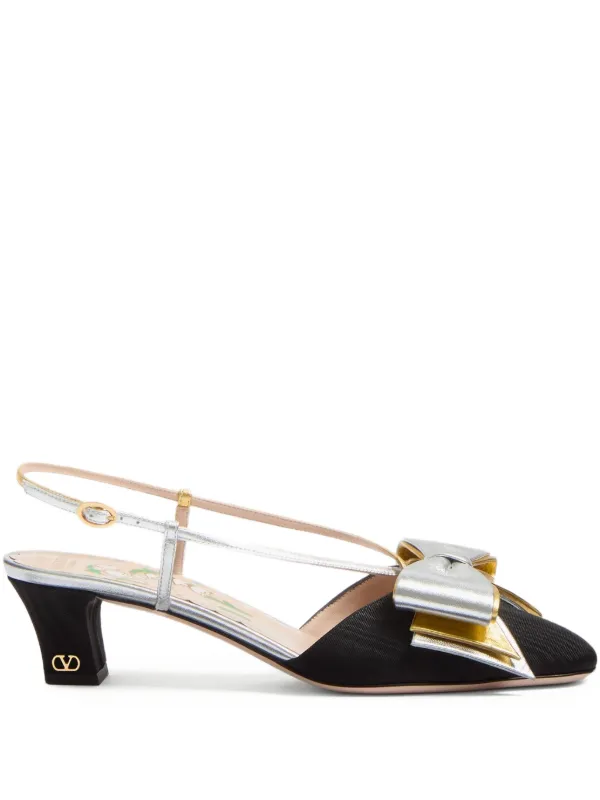 VALENTINO スリングバックパンプス Valentino Garavani Bowow スリングバック パンプス | ブラック