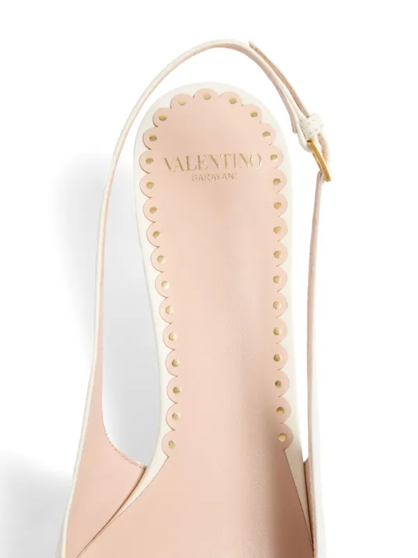 Valentino Garavani 45mm Bepointy Slingback Pumps | White