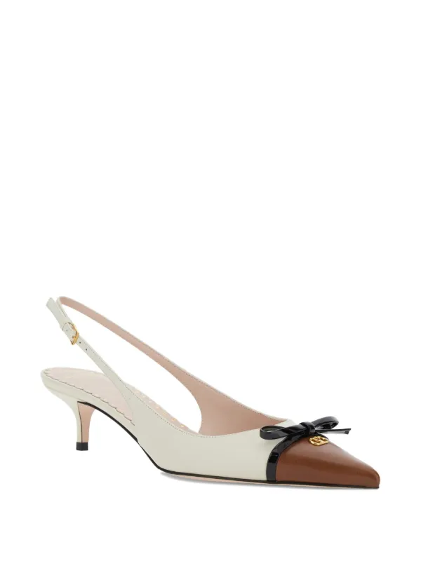 Valentino Garavani 45mm Bepointy Slingback Pumps | White Valentino Garavani 45mm Bepointy Slingback Pumps | White