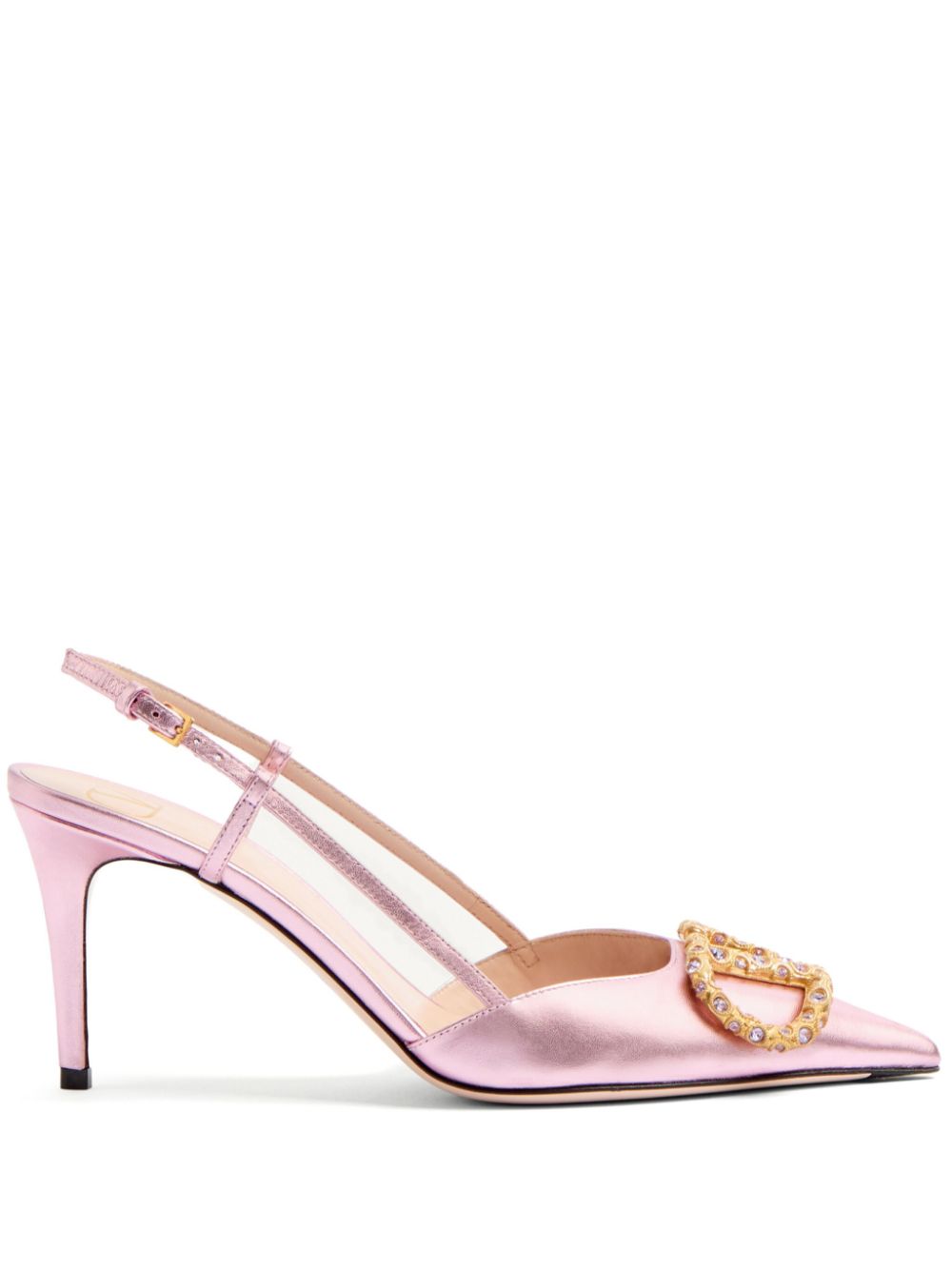 Valentino Garavani 80mm VLogo Signature slingback pumps Roze