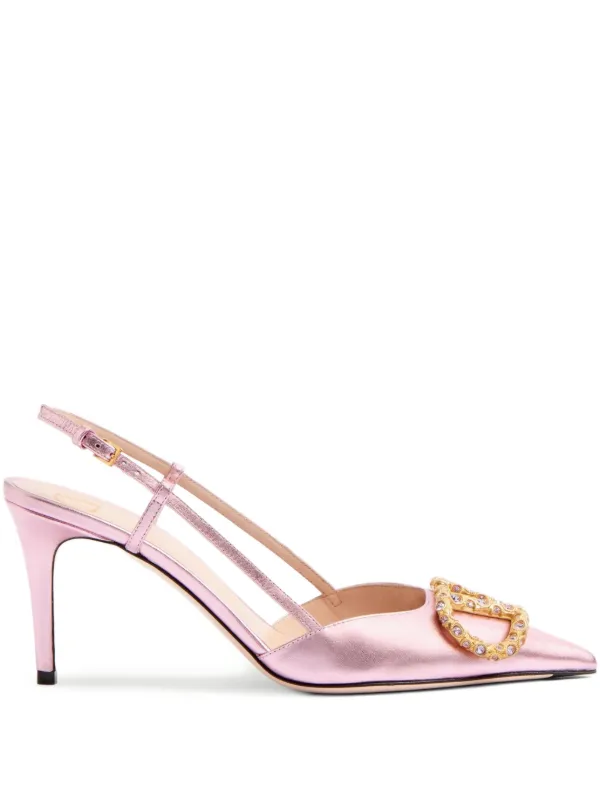 Valentino Garavani 80mm VLogo Signature Slingback Pumps Valentino Garavani 80mm VLogo Signature Slingback Pumps