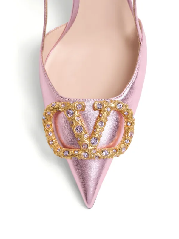 Valentino Garavani 80mm VLogo Signature Slingback Pumps Valentino Garavani 80mm VLogo Signature Slingback Pumps