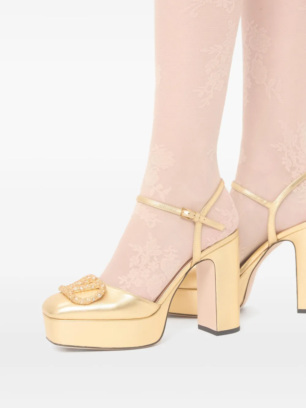 Valentino Garavani Vロゴ シグネチャー 115mm パンプス | ゴールド