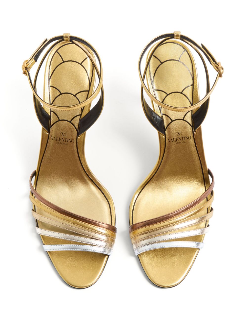 Valentino Garavani 85mm Ladycrush verfraaide sandalen Goud