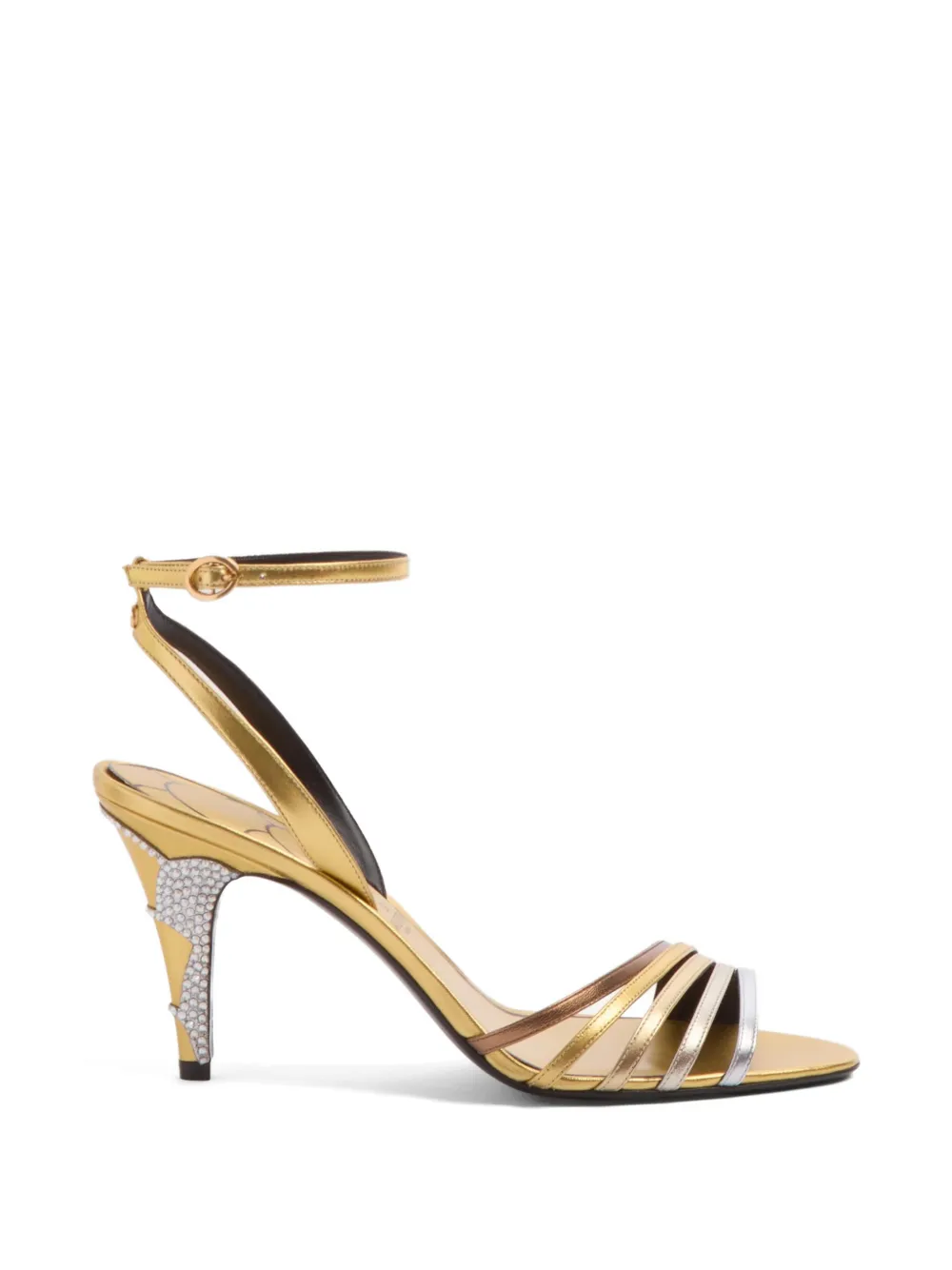 Valentino Garavani 85mm Ladycrush embellished sandals - Gold