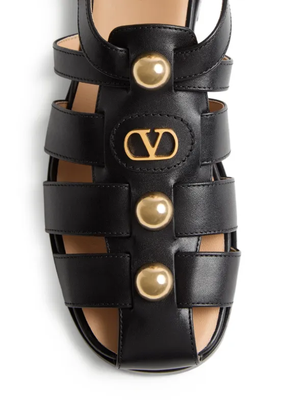 Valentino Garavani Vロゴ フィッシャーマンサンダル 20mm | ブラック
