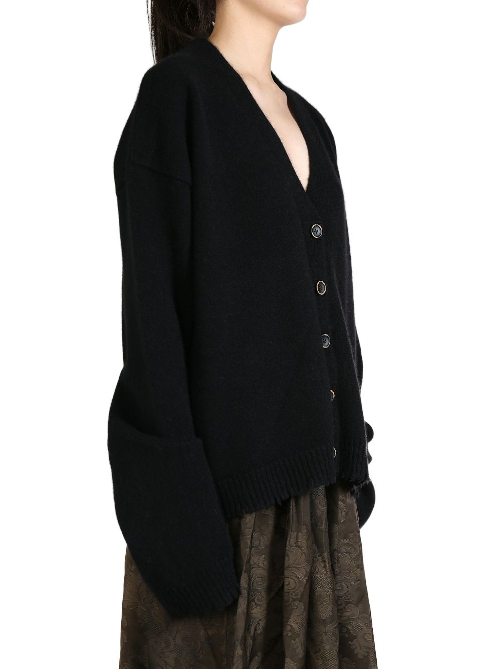 Uma Wang buttoned long-sleeve cardigan - Zwart