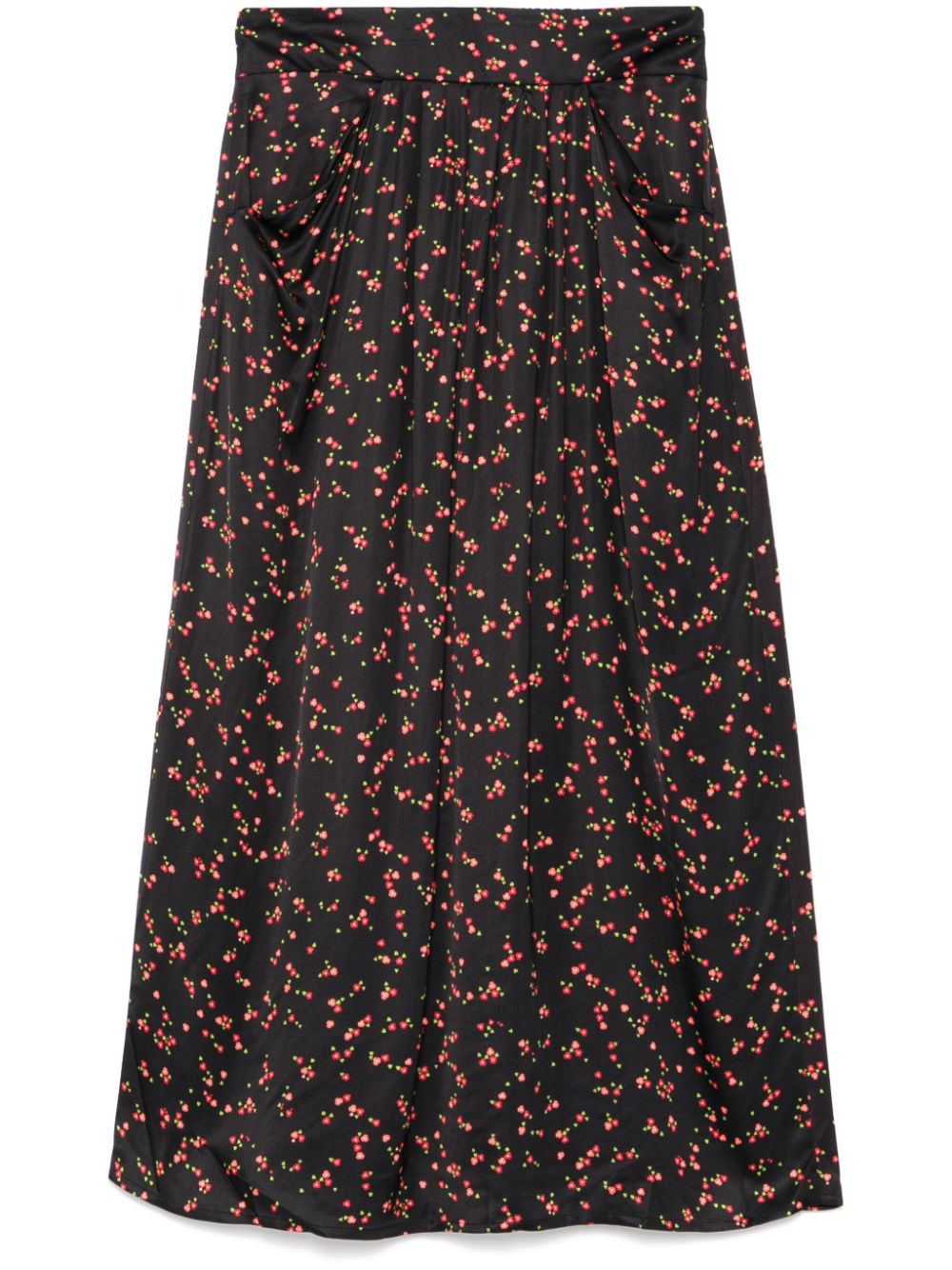 graphic-print draped skirt