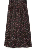 agnès b. graphic-print draped skirt - Black
