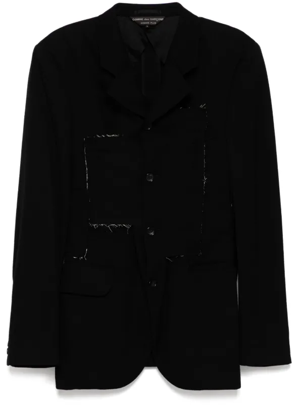 Comme des Garçons Distressed Detail Blazer in Black