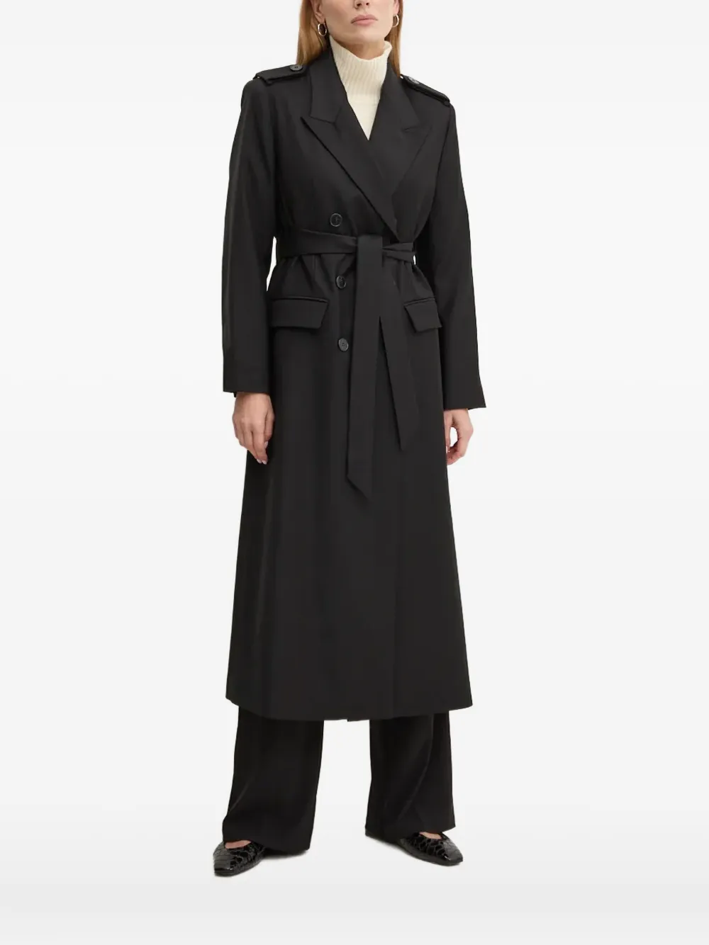 IVY OAK Colette belted trench coat | Black | Image 1