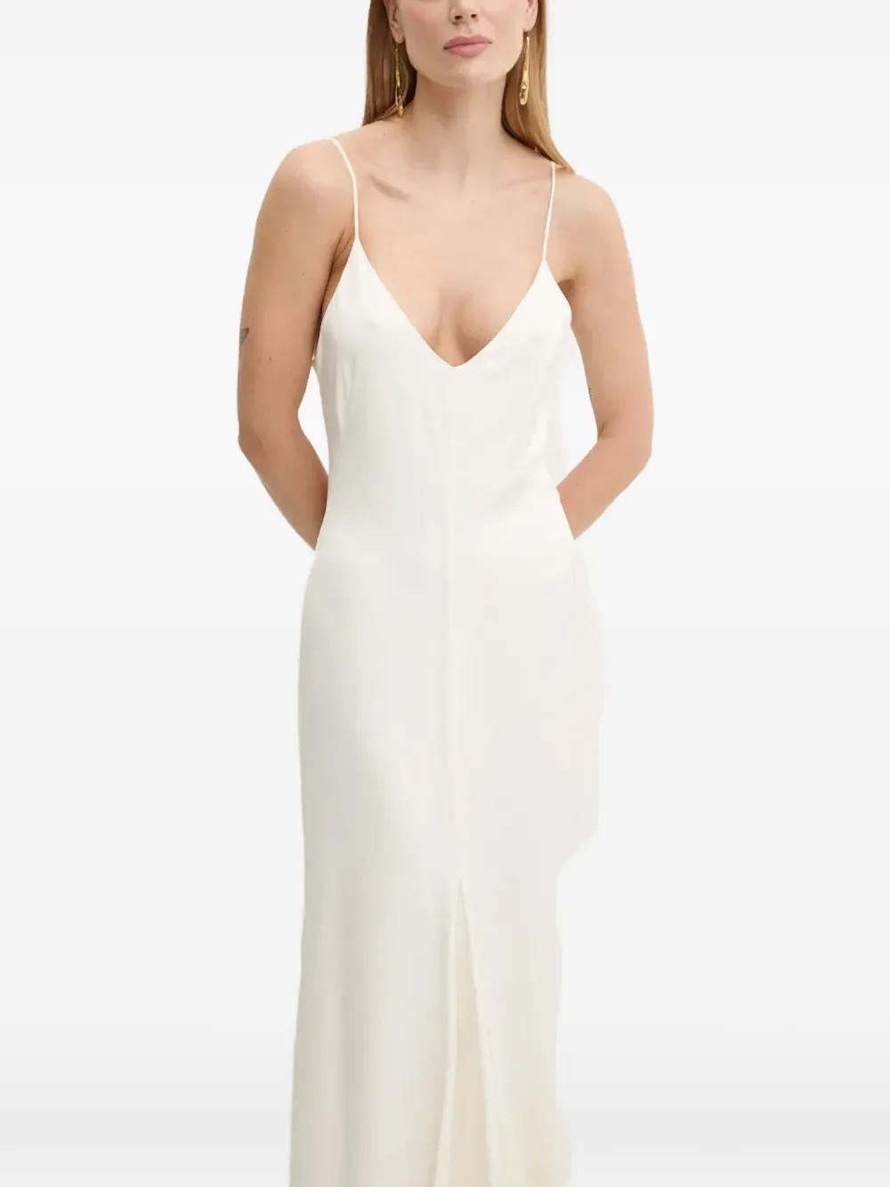 Ivy & Oak V-neck Strappy Dress In Neutral