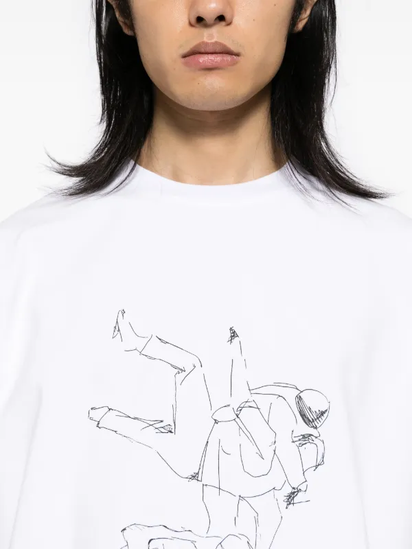 送料関税込HELIOT EMIL AI GenetatedプリントTシャツホワイト HELIOT EMIL プリント Tシャツ | ホワイト | FARFETCH JP