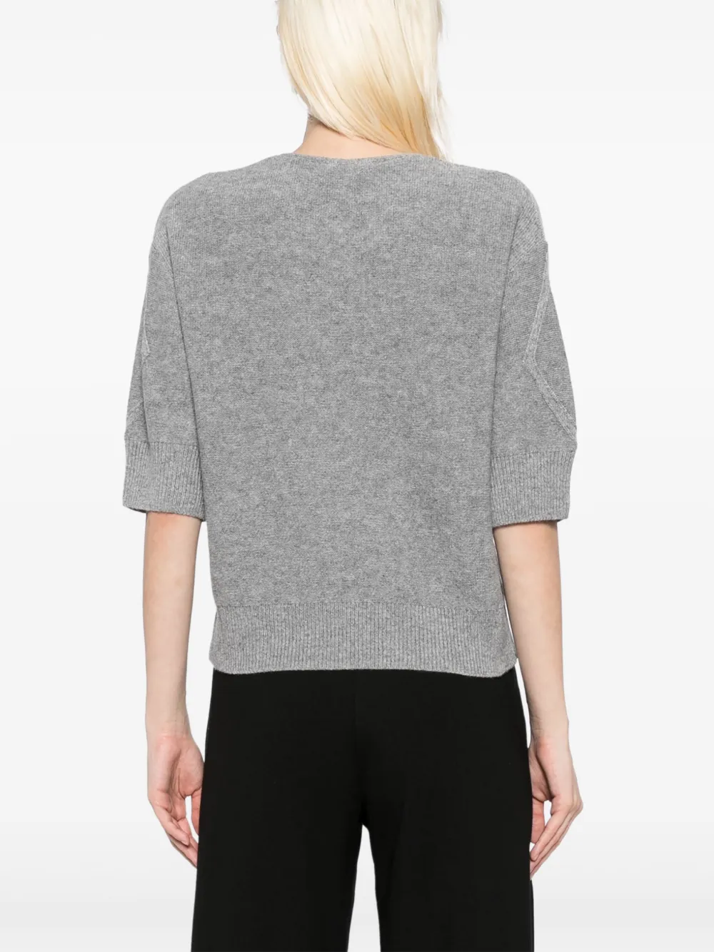Shop Agnès B. Short-sleeved Knitted Top In Grey