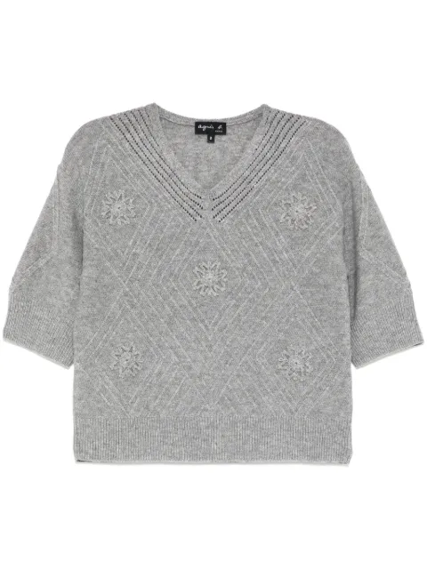 agnès b.  short-sleeved knitted top