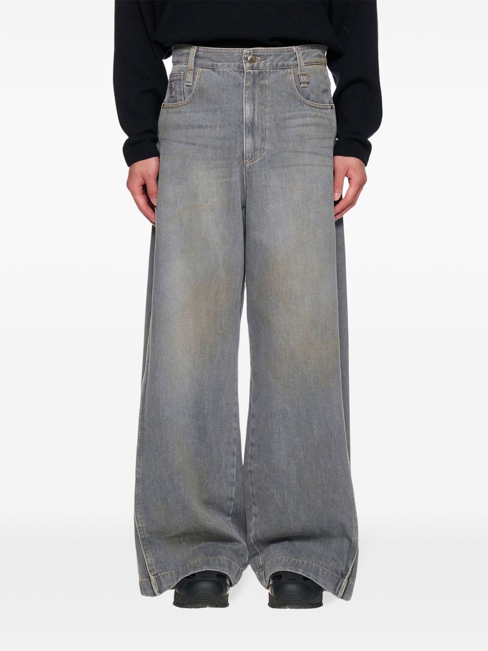 Wooyoungmi Two Tuck jeans met wijde pijpen - Grijs