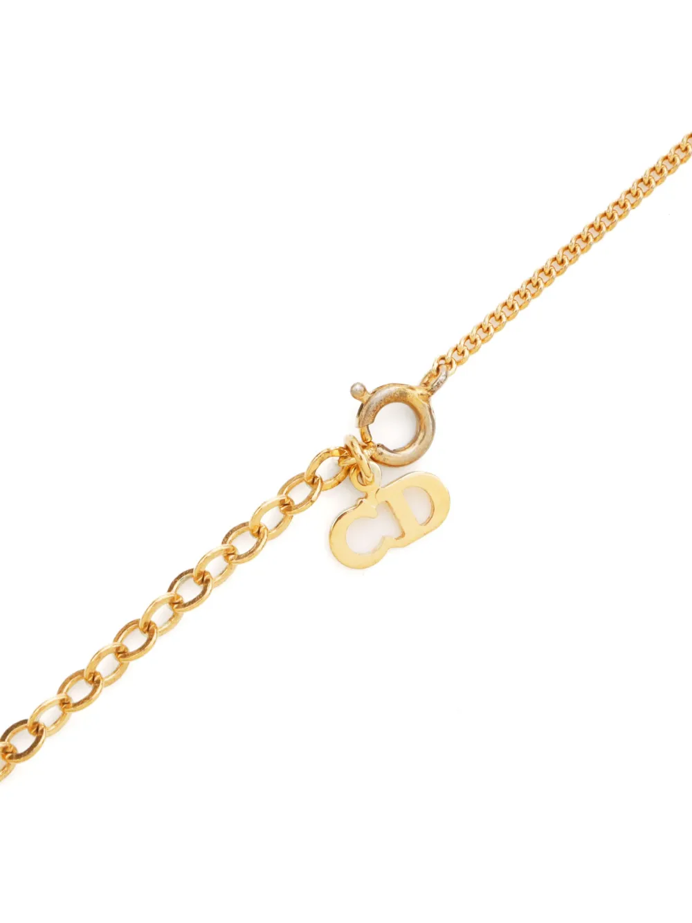 Pre-owned Dior Cd Logo Necklace In Gold