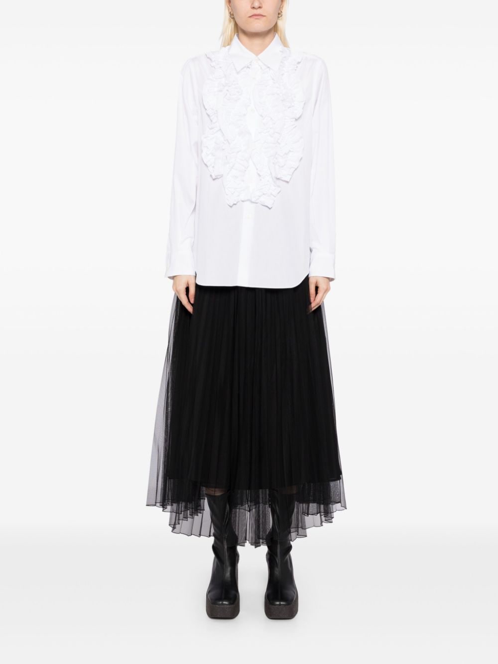 Comme Des Garçons Comme Des Garçons Blouse met ruches - Wit