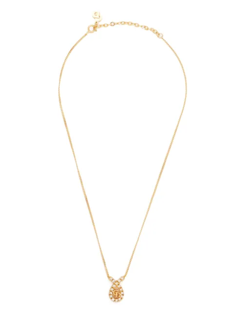 Christian Dior Pre-Owned CD logo necklace
