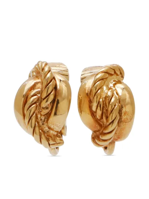 Christian Dior Pre-Owned twist-detail clip-on earrings