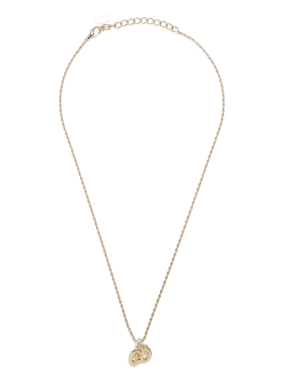 Christian Dior Pre-Owned قلادة CD مزينة بحجر الراين | ذهبي | Image 1