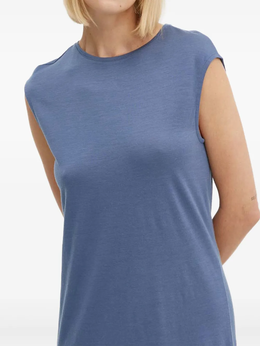 icebreaker robe courte sans manches à col rond | bleu | Image 1