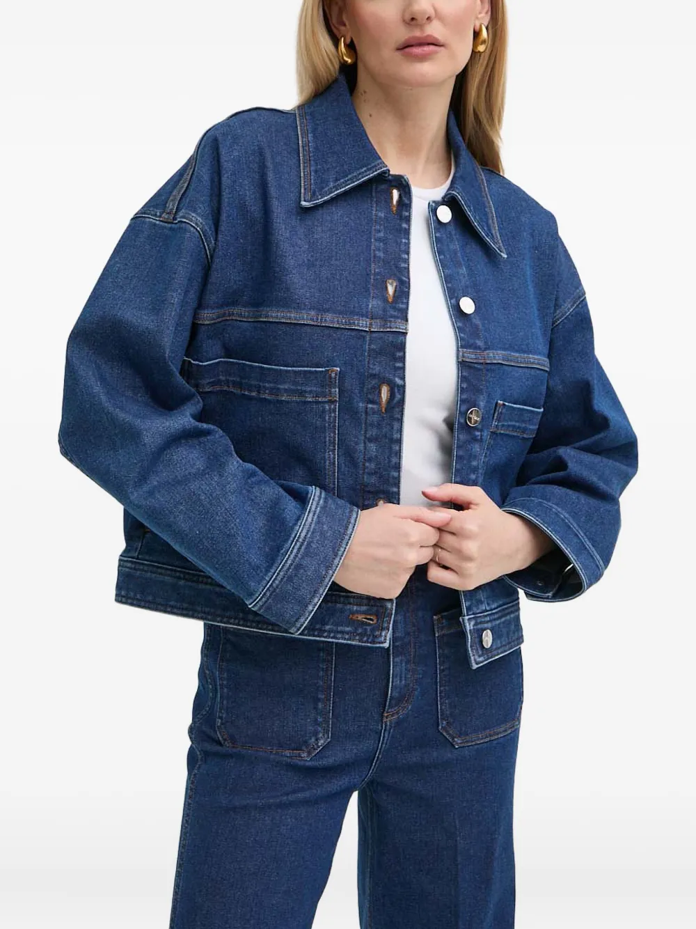 Ivy & Oak Patch-pocket Denim Jacket In Blue