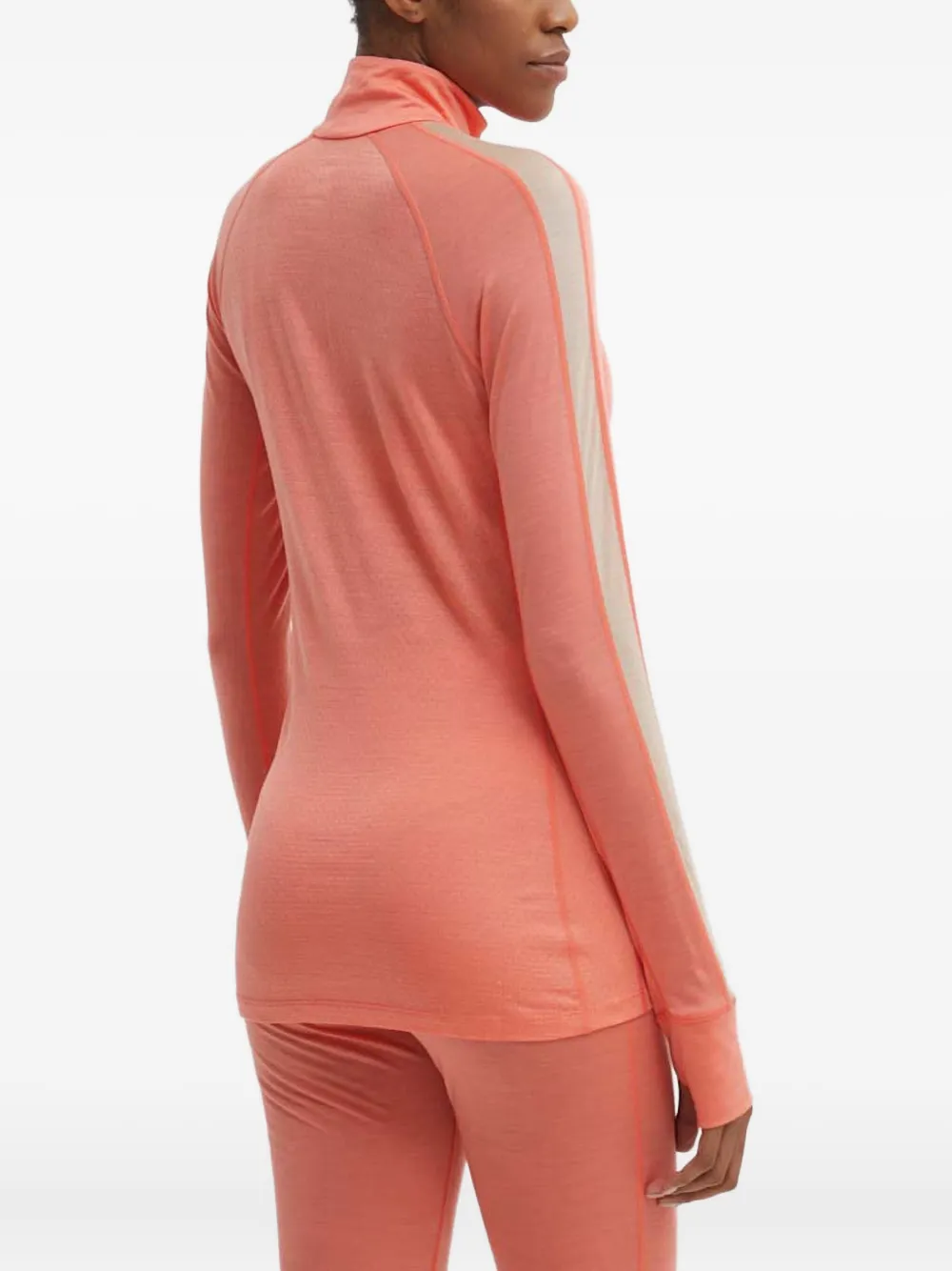 icebreaker Gestreepte top met rits Oranje