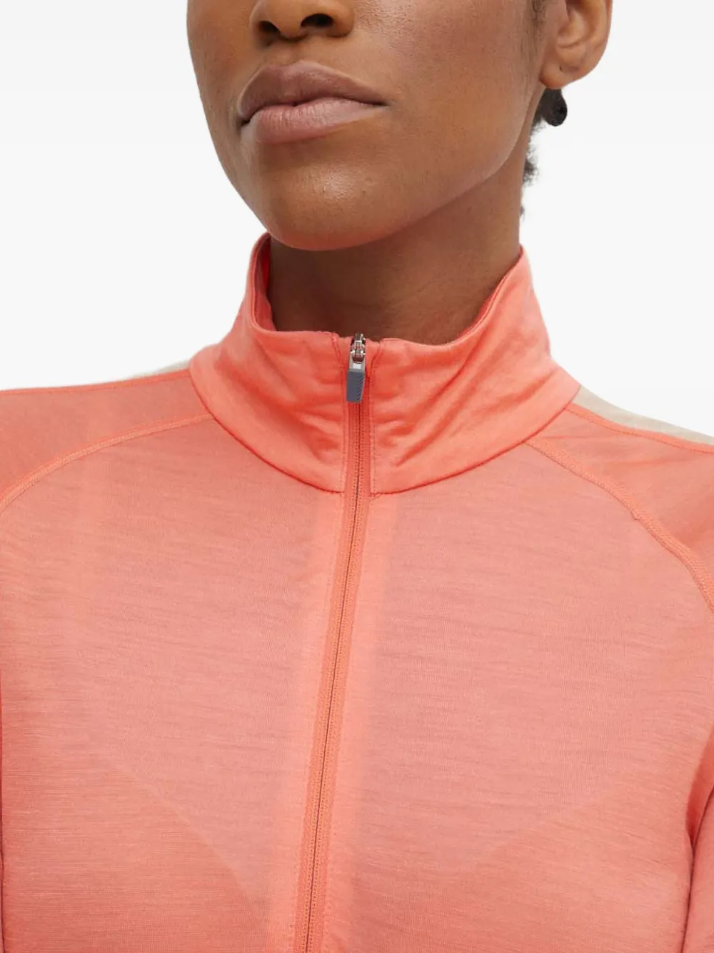 icebreaker Gestreepte top met rits Oranje