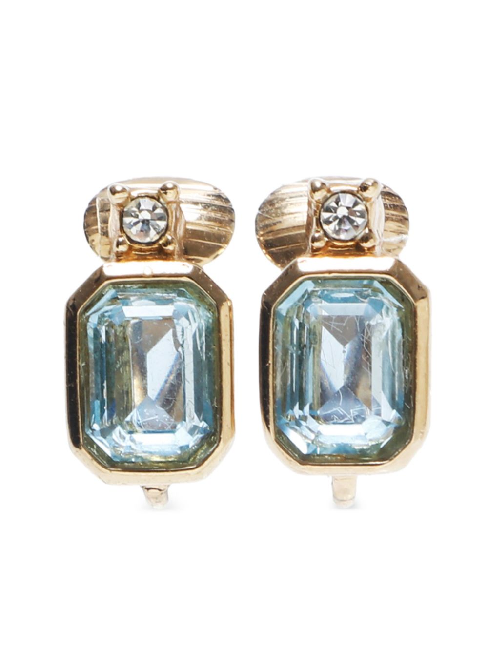 rhinestone-embellished clip-on earrings