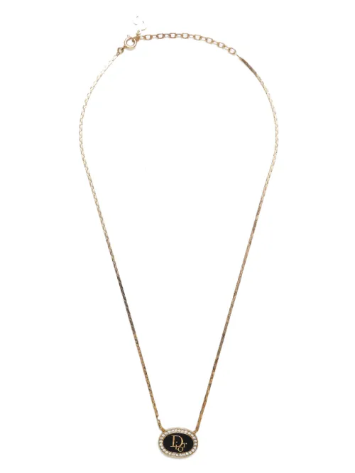 Collier à pendentif serti de strass - Christian Dior Pre-Owned - Modalova