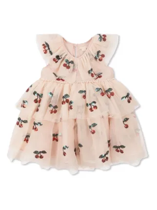 Konges Sløjd Girls Yvonne Bow Dress in Pink