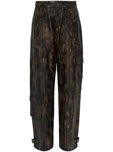 Gestuz pantalon en cuir à coupe droite