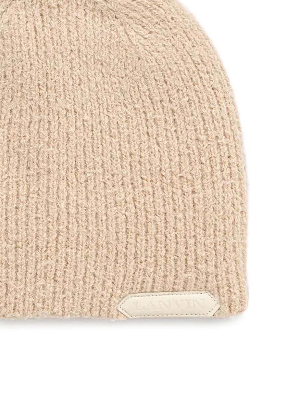 Lanvin logo-appliqué beanie - Beige