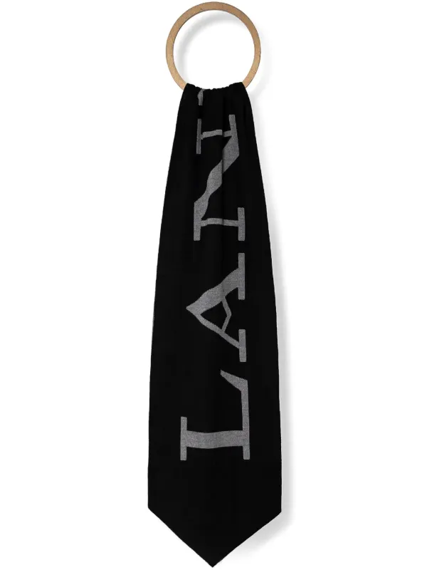 Lanvin Logo-print Scarf in Black