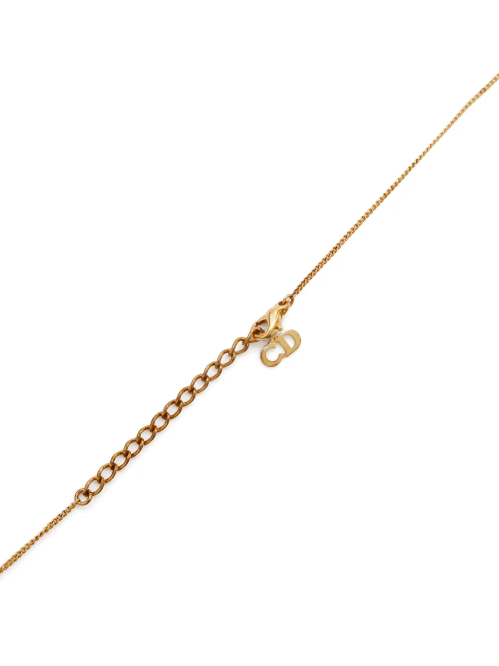 Pre-owned Dior Heart-charm Necklace In Gold