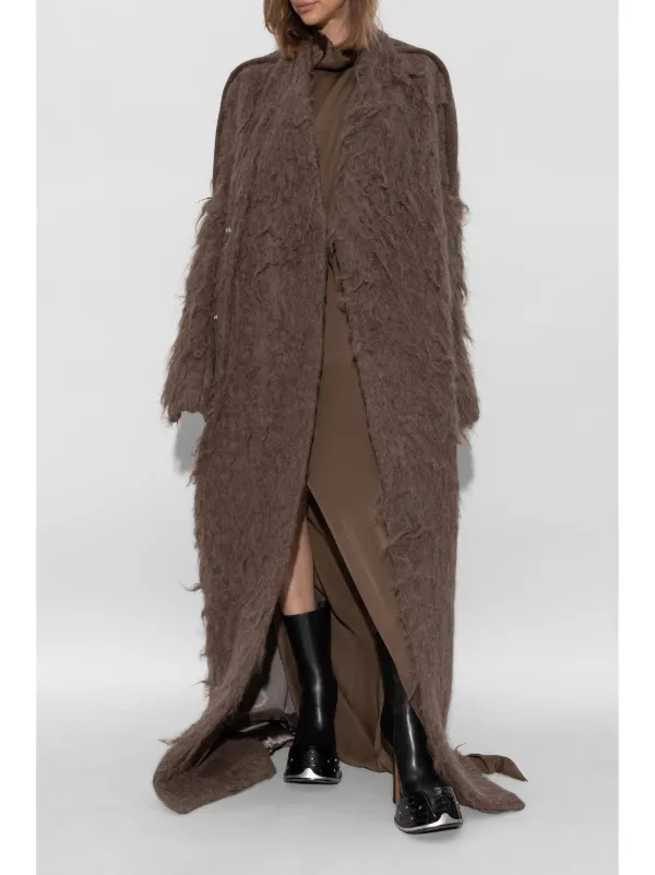 Rick Owens brushed-finish Coat | Brown | FARFETCH CA